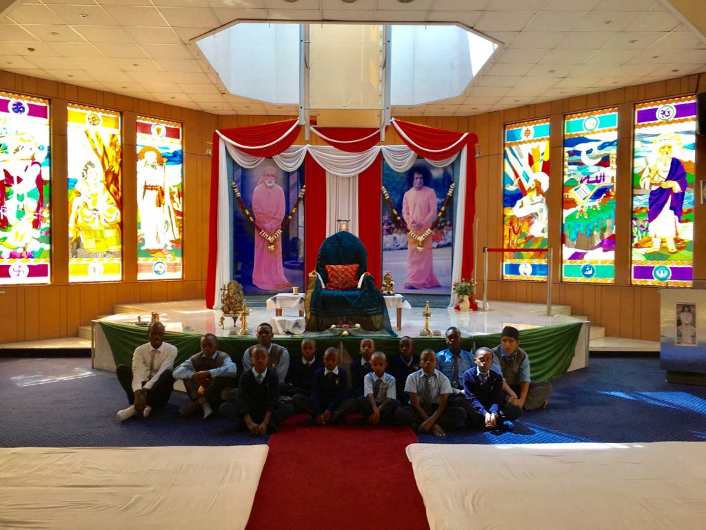 Students at the Prayer Hall at the Sai Centre in Nairobi